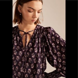 Rebecca Taylor Sophisticated Fleurs Silk Blouse